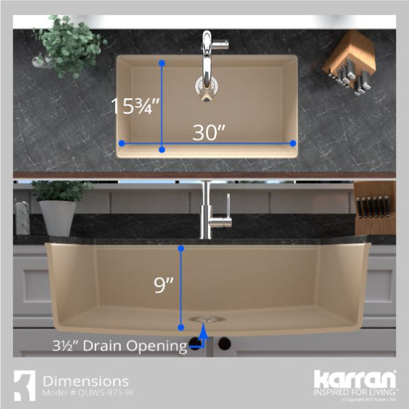 Quartz Composite Bisque Kitchen Sink Matte 6