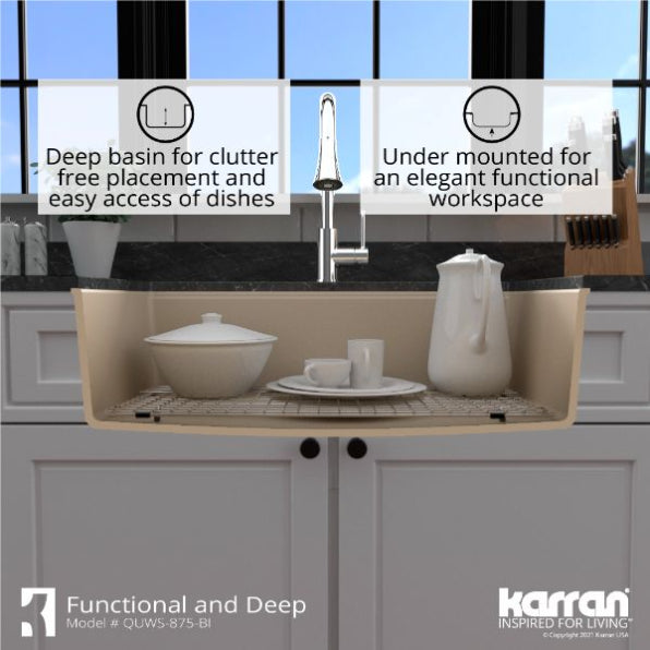 Quartz Composite Bisque Kitchen Sink Matte 7