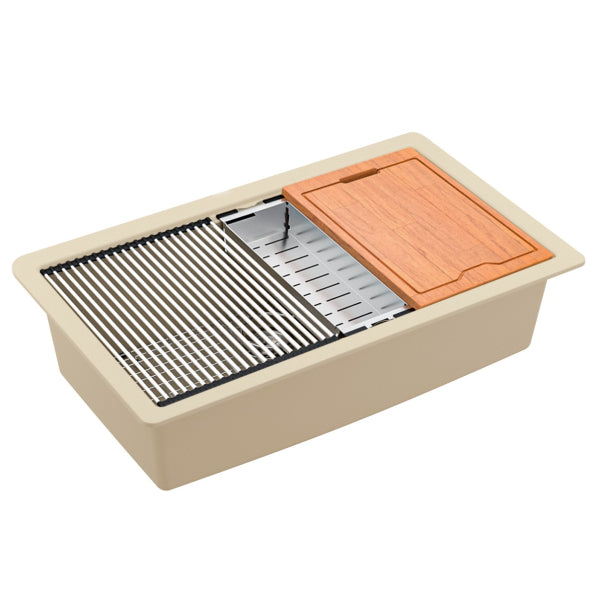 Quartz Composite Bisque Kitchen Sink Matte 1