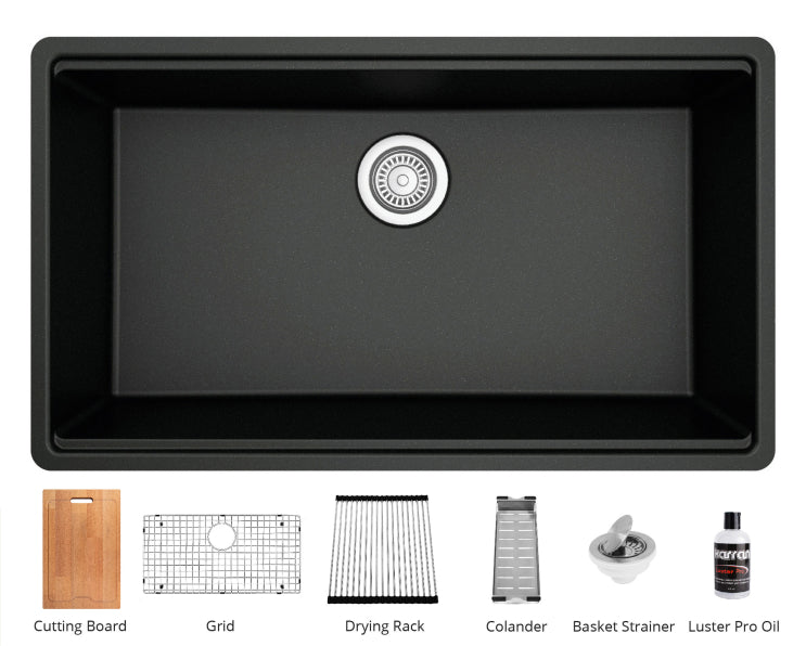 Quartz Composite Black Kitchen Sink Matte 2