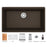Quartz Composite Brown Kitchen Sink Matte 2