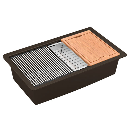Quartz Composite Brown Kitchen Sink Matte 1