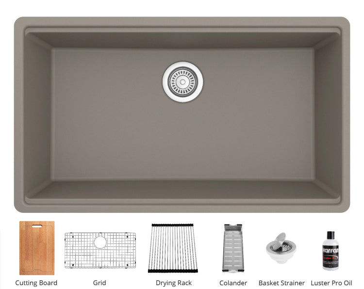 Quartz Composite Concrete Kitchen Sink Matte 2