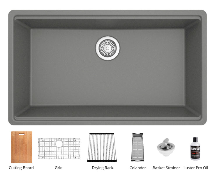 Quartz Composite Grey Kitchen Sink Matte 2