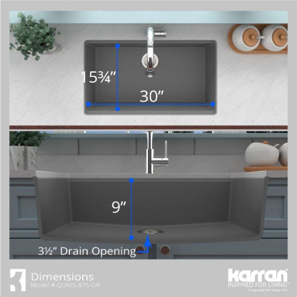 Quartz Composite Grey Kitchen Sink Matte 6