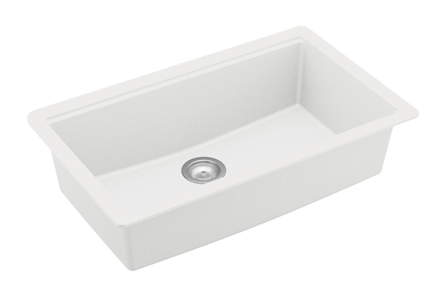 Quartz Composite White Kitchen Sink Matte 3