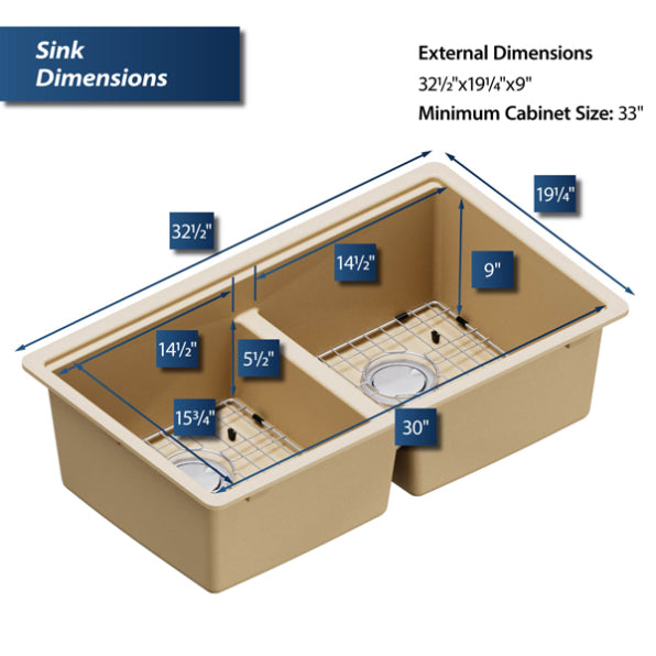 Quartz Composite Bisque Kitchen Sink Matte 2