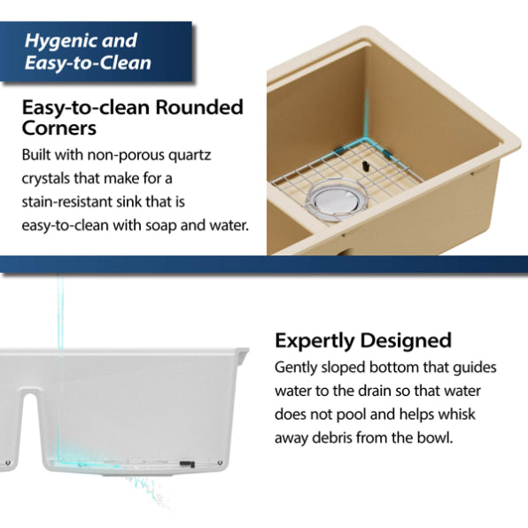 Quartz Composite Bisque Kitchen Sink Matte 7