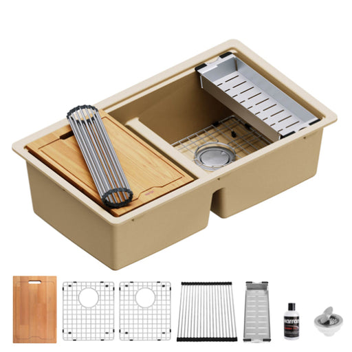 Quartz Composite Bisque Kitchen Sink Matte 1