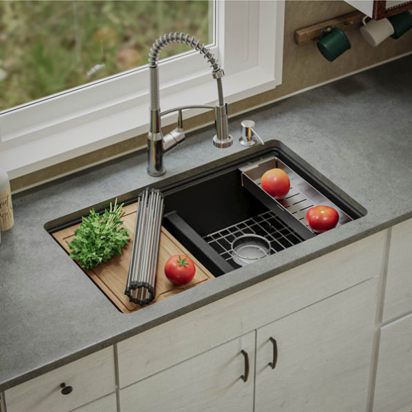 Quartz Composite Black Kitchen Sink Matte 3