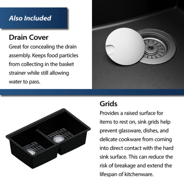 Quartz Composite Black Kitchen Sink Matte 8