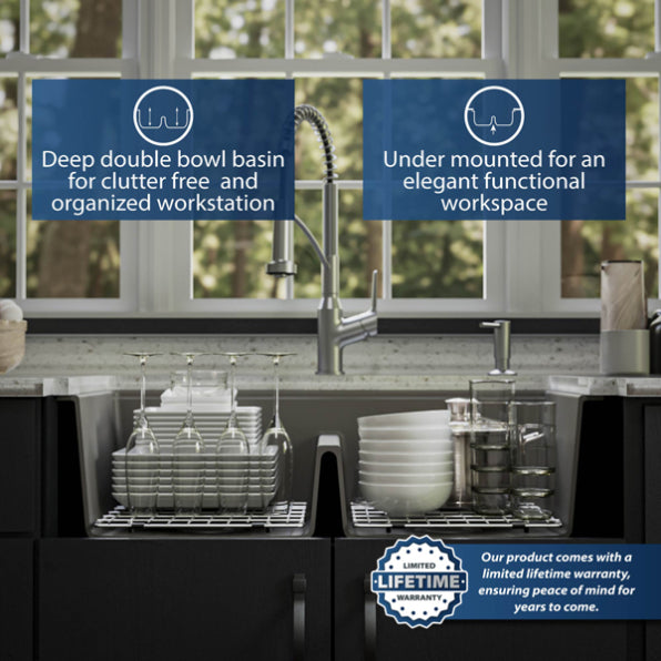 Quartz Composite Concrete Kitchen Sink Matte 6