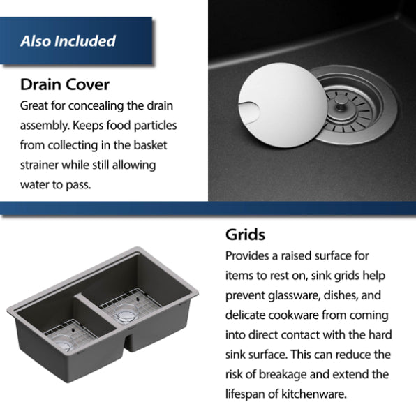 Quartz Composite Concrete Kitchen Sink Matte 8