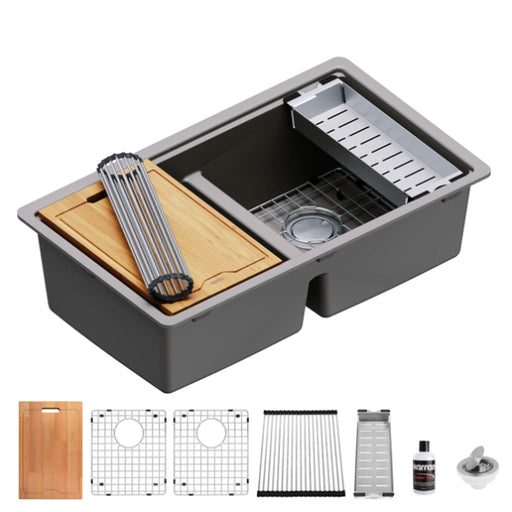 Quartz Composite Concrete Kitchen Sink Matte 1