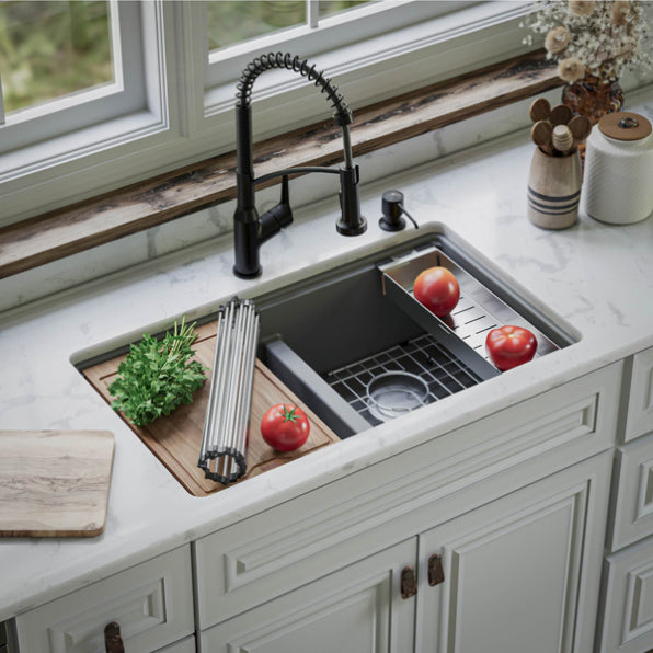 Quartz Composite Grey Kitchen Sink Matte 3