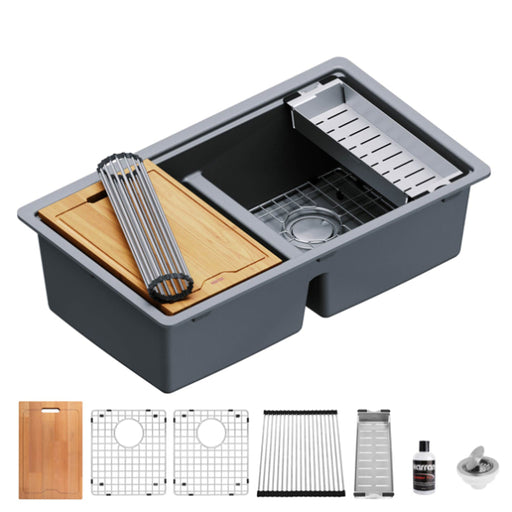 Quartz Composite Grey Kitchen Sink Matte 1