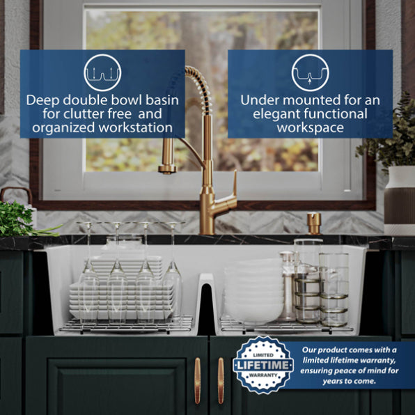 Quartz Composite White Kitchen Sink Matte 6