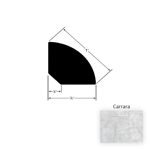 Pietra Vinyl Carrara Quarter Round Embossed 1