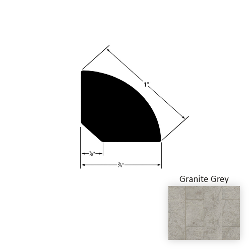 Pietra Vinyl Granite Grey Quarter Round Embossed 1