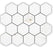 Regal Carrara 3" Hexagon White Porcelain Mosaic - 10.24" x 11.81"