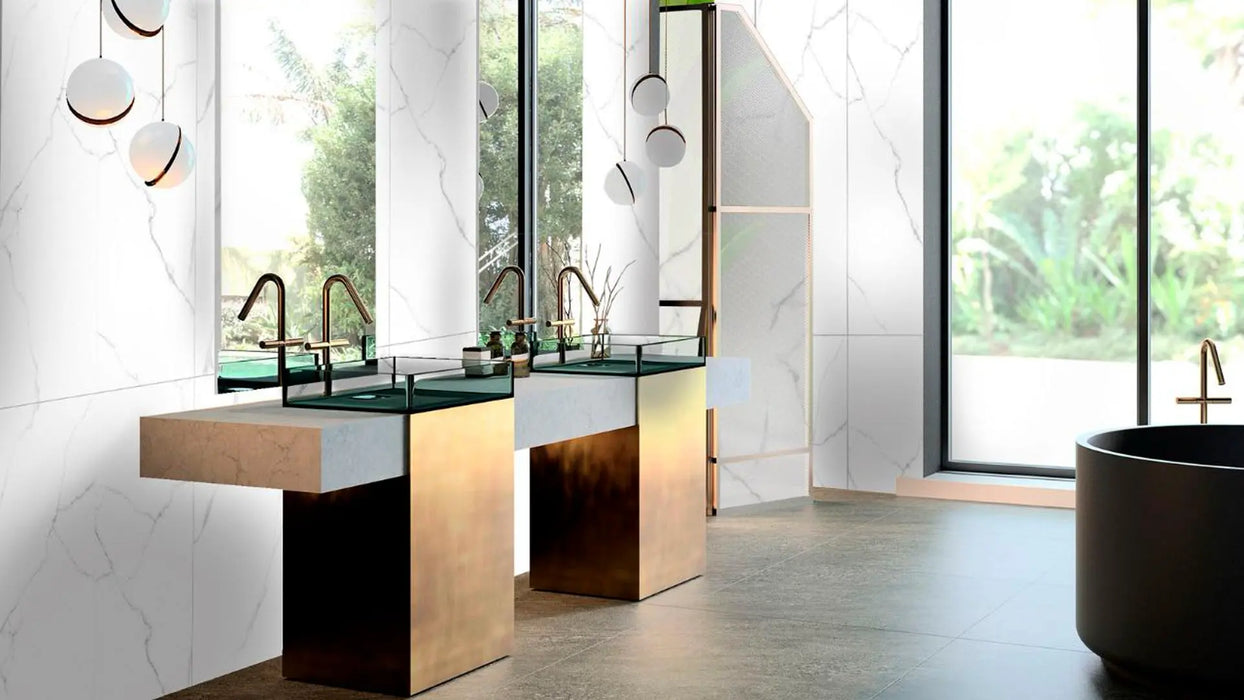 Statuario Porcelain White Tile Polished 4