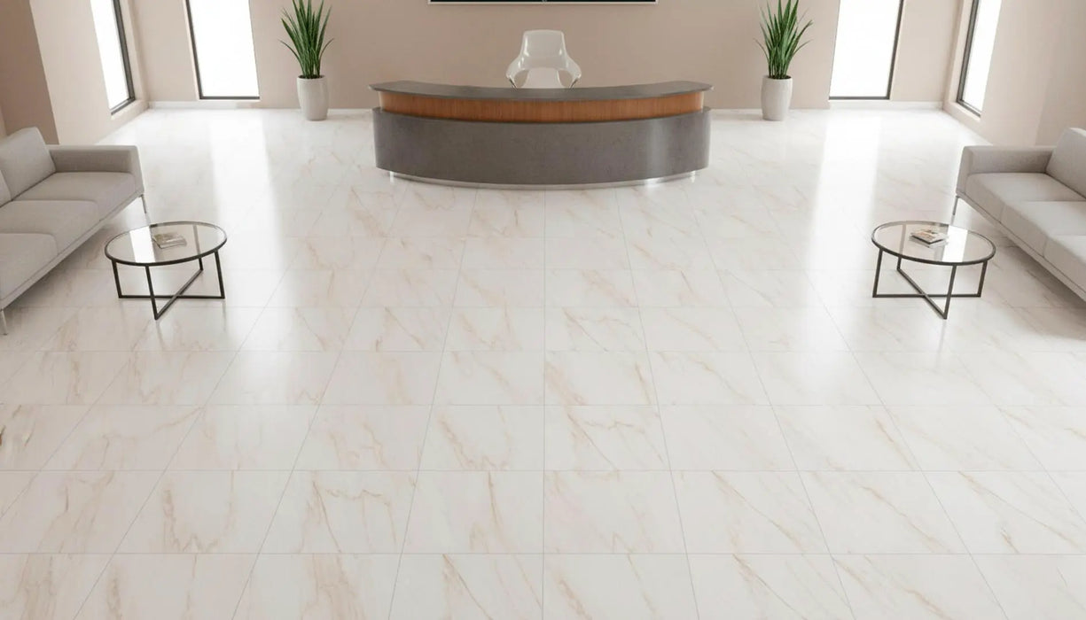 Calacatta Porcelain Crema Tile Polished 4