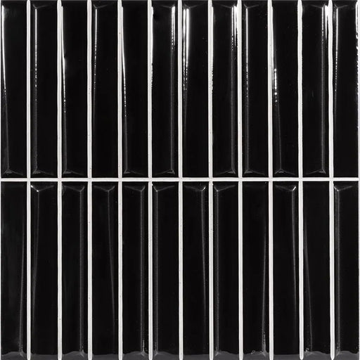 Rhythm Ceramic Black Tile Glossy 1