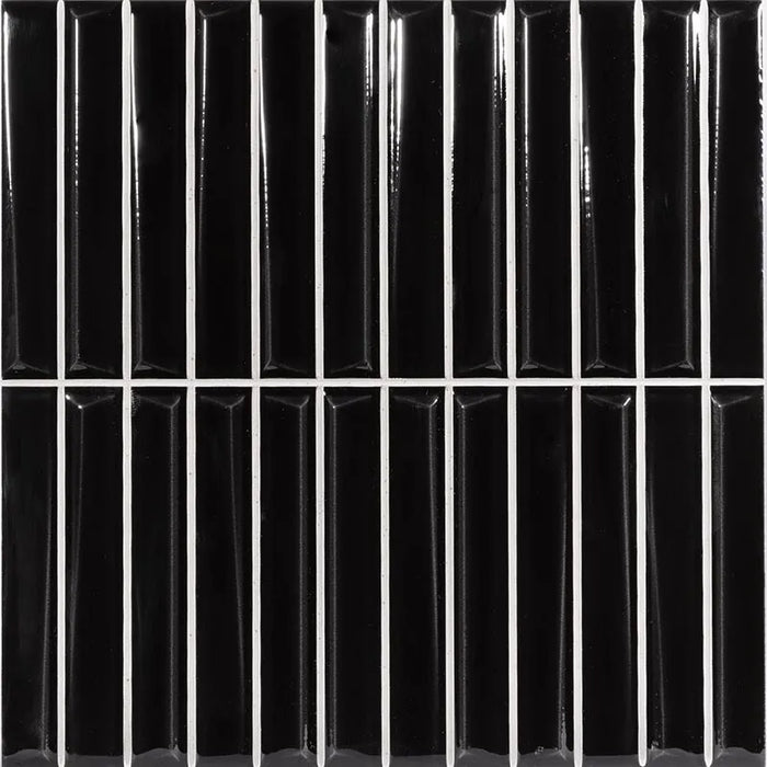 Rhythm Ceramic Black Tile Glossy 1