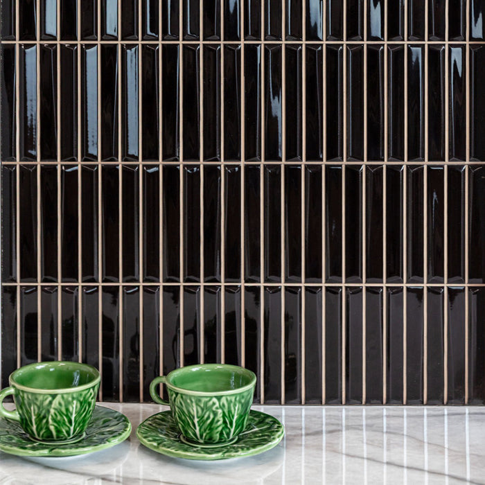 Rhythm Ceramic Black Tile Glossy 2