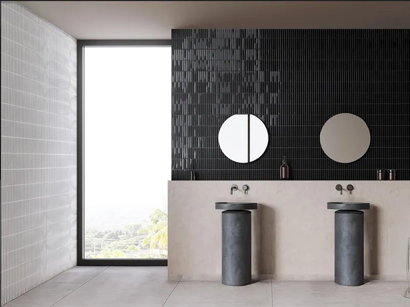 Rhythm Ceramic Black Tile Glossy 4
