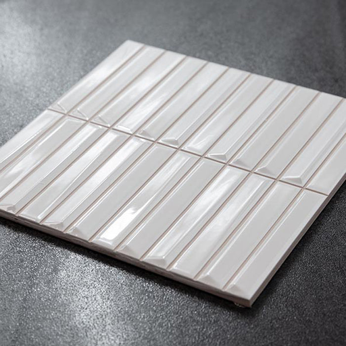 Rhythm Ceramic White Tile Glossy 6