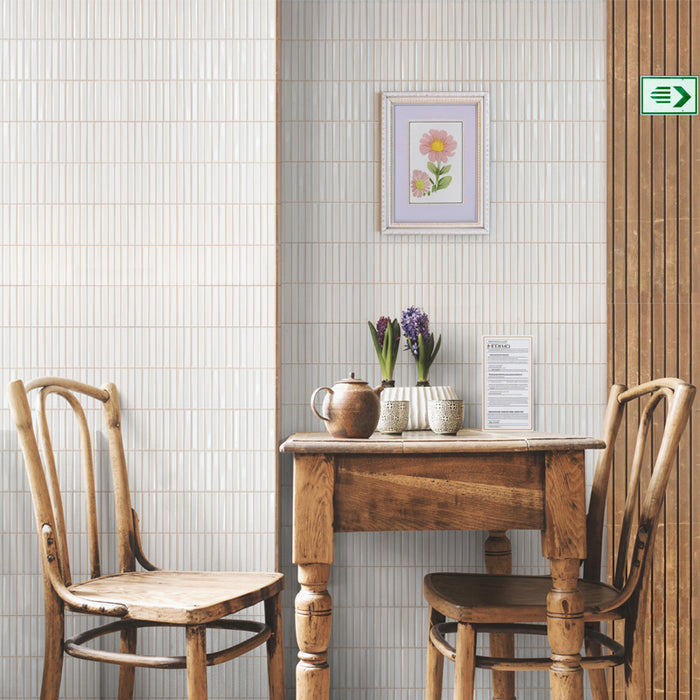 Rhythm Ceramic White Tile Glossy 3