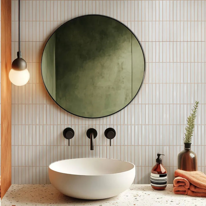 Rhythm Ceramic White Tile Glossy 5