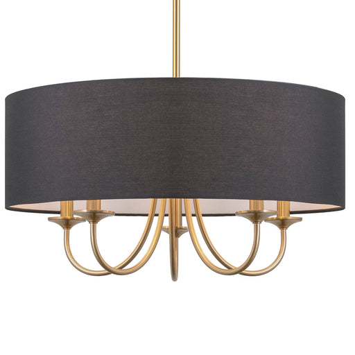 Quinn Cool Brass 5 Light Traditional Hanging Chandelier - 21.5"