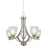 Weston Brushed Nickel 5 Light Contemporary Large Hanging Chandelier - 24"