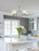 Weston Brushed Nickel 5 Light Contemporary Large Hanging Chandelier - 24" - View 7