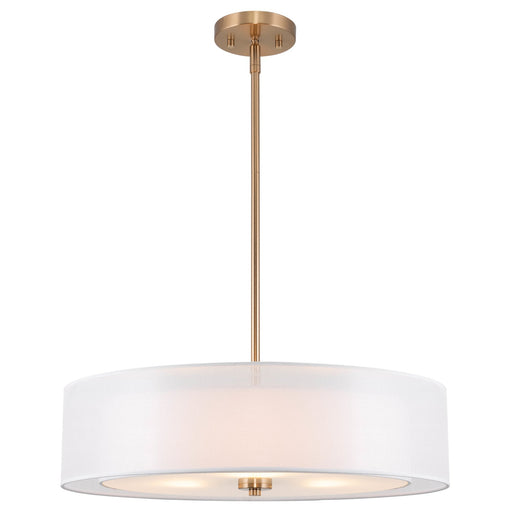Lindos Cool Brass 3 Light Modern Double Drum Chandelier - 20"