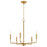 Camille Warm Brass 5 Light Modern Chandelier - 21.5" - View 8