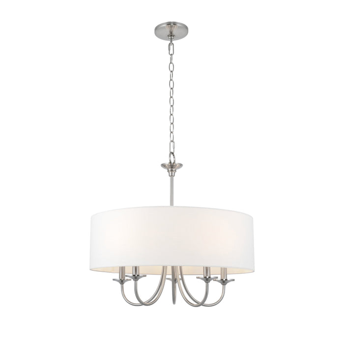 Quinn Brushed Nickel 5 Light Traditional Hanging Chandelier - 21.5" - View 7