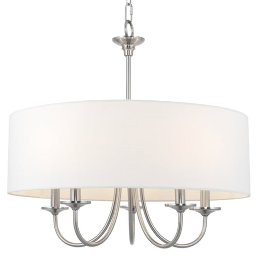 Quinn Brushed Nickel 5 Light Traditional Hanging Chandelier - 21.5"