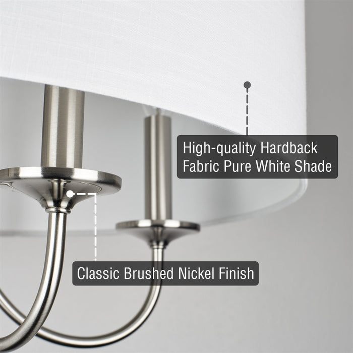 Quinn Brushed Nickel 5 Light Traditional Hanging Chandelier - 21.5" - View 2