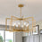 Glam Cool Brass 8 Light Modern Geometric Chandelier - 27.25" - View 8