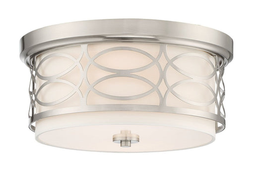 Sienna Brushed Nickel 2 Light Modern Flush Mount Ceiling Light - 13"