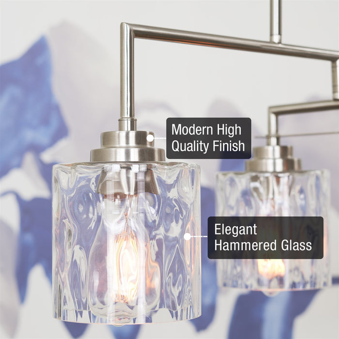 Monroe Brushed Nickel 4 Light Modern Island Light - 28" - View 2