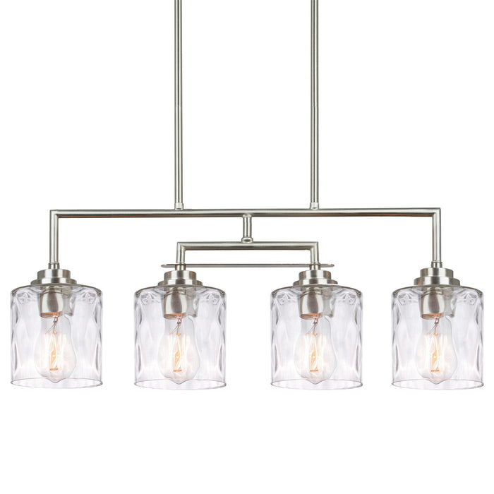 Monroe Brushed Nickel 4 Light Modern Island Light - 28"
