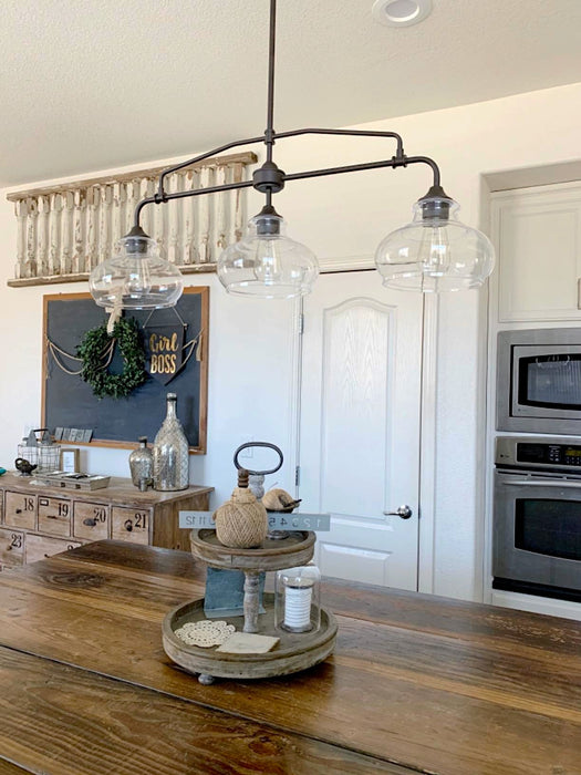 Harlow Oil Rubbed Bronze 3 Light Modern Industrial Farmhouse Kitchen Island Light - 37.5" - View 8