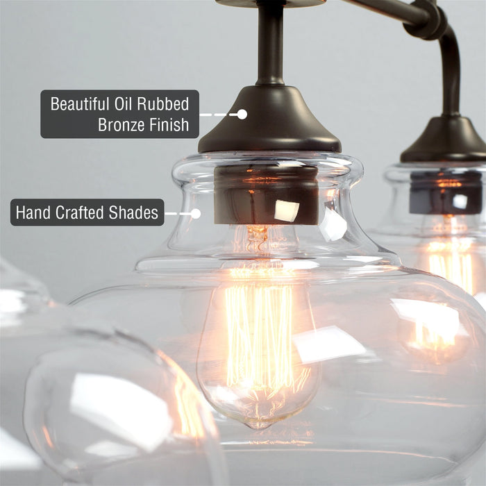 Harlow Oil Rubbed Bronze 3 Light Modern Industrial Farmhouse Kitchen Island Light - 37.5" - View 2