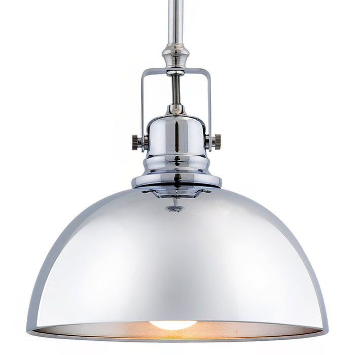 Belle Chrome 1 Light Modern Industrial Pendant Light - 9.25"