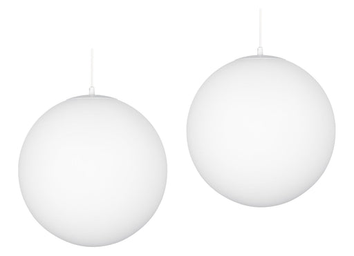 Ceres White 1 Light Mid Century Modern Hanging Orb Pendant Light - 12" (2-Pack)