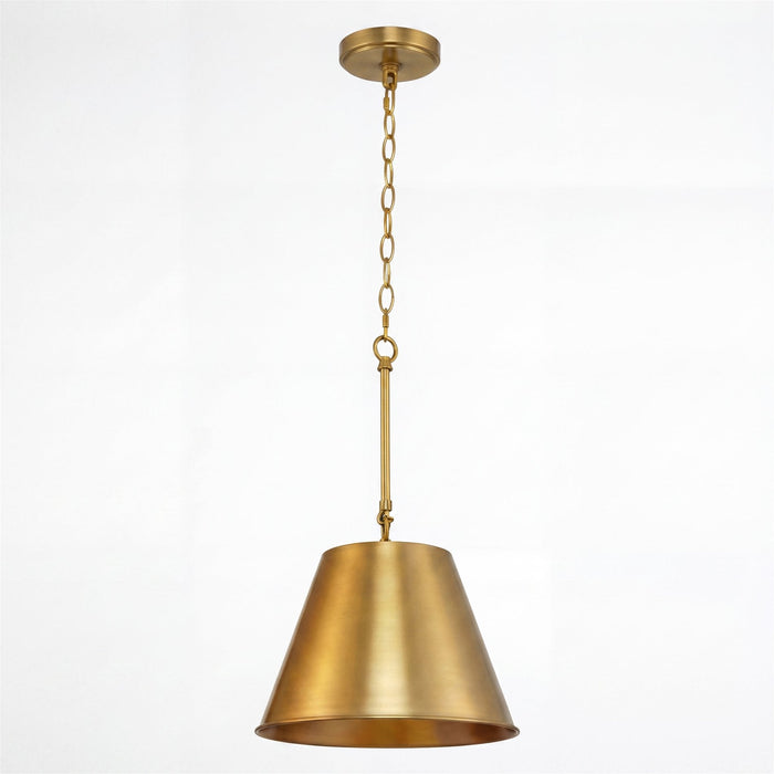 Vida Warm Brass 1 Light Modern Industrial Pendant Light - 12" - View 10